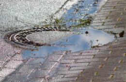 drain, manhole cover, round, puddle of water, metal, lid, puddle, cast iron, paving stones, road, stones, structure, channel, texture, cover, wet, water, rainwater, sequence, gutter, nature, rain gutter, street gutter, reflect